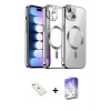 ieg™ iPhone 14 Kılıf Nova Işık Özel Seri - Siyah Bilvis 5in1 3D Magic Cam Ekran Koruyucu + Diamond Kamera Lens - SABE
