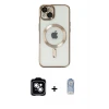 ieg™ iPhone 14 Kılıf Nova Işık Özel Seri - Siyah Joko Magic 5D Cam + PVD Metal Kamera Lens - GS