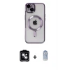 ieg™ iPhone 14 Kılıf Nova Işık Özel Seri - Siyah Joko Magic 5D Cam + PVD Metal Kamera Lens - GS