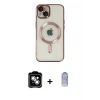ieg™ iPhone 14 Kılıf Nova Işık Özel Seri - Siyah Joko Magic 5D Cam + PVD Metal Kamera Lens - GS