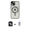 ieg™ iPhone 14 Kılıf Nova Işık Özel Seri - Siyah Joko Magic 5D Cam + PVD Metal Kamera Lens - GS