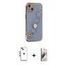 ieg™ iPhone 14 Kılıf Nova Işık Prime - Siyah Bilvis 3D Mat Cam Ekran Koruyucu + Shine Kamera Lens - GI