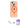 ieg™ iPhone 14 Kılıf Pusula Form Özel Seri - Siyah Bilvis 5in1 3D Magic Cam Ekran Koruyucu + Diamond Kamera Lens - SABE