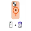 ieg™ iPhone 14 Kılıf Pusula Form Özel Seri - Siyah Bilvis 5in1 3D Magic Cam Ekran Koruyucu + Shine Kamera Lens - MI