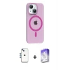 ieg™ iPhone 14 Kılıf Pusula Form Özel Seri - Siyah Bilvis 5in1 3D Magic Cam Ekran Koruyucu + Shine Kamera Lens - MI