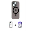 ieg™ iPhone 14 Kılıf Pusula Form Özel Seri - Siyah Bilvis 5in1 3D Magic Cam Ekran Koruyucu + Shine Kamera Lens - MI