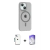ieg™ iPhone 14 Kılıf Pusula Form Özel Seri - Siyah Bilvis 5in1 3D Magic Cam Ekran Koruyucu + Shine Kamera Lens - MI