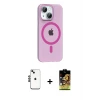 ieg™ iPhone 14 Kılıf Pusula Form Özel Seri - Siyah Buffer Cam Ekran Koruyucu + Shine Kamera Lens - SH