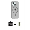 ieg™ iPhone 14 Kılıf Pusula Form Özel Seri - Siyah Joko Magic 5D Hayalet Cam + PVD Metal Kamera Lens - TU