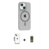 ieg™ iPhone 14 Kılıf Pusula Form Özel Seri - Siyah Joko Magic 5D Hayalet Cam + Shine Kamera Lens - GD