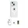 ieg™ iPhone 14 Kılıf Pusula Form Özel Seri - Siyah Joko Magic 5D Hayalet Cam + Shine Kamera Lens - GD