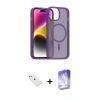 ieg™ iPhone 14 Kılıf Siluet Minimal Prime - Siyah Bilvis 5in1 3D Magic Cam Ekran Koruyucu + Diamond Kamera Lens - SABE