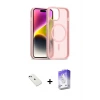 ieg™ iPhone 14 Kılıf Siluet Minimal Prime - Siyah Bilvis 5in1 3D Magic Cam Ekran Koruyucu + Diamond Kamera Lens - YL