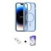 ieg™ iPhone 14 Kılıf Siluet Minimal Prime - Siyah Bilvis 5in1 3D Magic Cam Ekran Koruyucu + Diamond Kamera Lens - YL