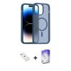 ieg™ iPhone 14 Kılıf Siluet Minimal Prime - Siyah Bilvis 5in1 3D Magic Cam Ekran Koruyucu + Diamond Kamera Lens - SABE