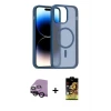 ieg™ iPhone 14 Kılıf Siluet Minimal Prime - Siyah Buffer Cam Ekran Koruyucu + Raze Metal Kamera Lens - SH