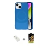 ieg™ iPhone 14 Kılıf Ufuk Serisi - Siyah Buffer Cam Ekran Koruyucu + Diamond Kamera Lens - KI
