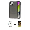 ieg™ iPhone 14 Kılıf Ufuk Serisi - Siyah Buffer Cam Ekran Koruyucu + Shine Kamera Lens - MI
