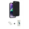 ieg™ iPhone 14 Kılıf Vadi Çizgi Prime - Şeffaf Pasifik Cam Ekran Koruyucu + Diamond Kamera Lens - SABE