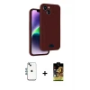 ieg™ iPhone 14 Kılıf Vadi Çizgi Prime - Siyah Buffer Cam Ekran Koruyucu + Shine Kamera Lens - MI