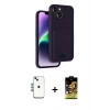 ieg™ iPhone 14 Kılıf Vadi Çizgi Prime - Siyah Buffer Cam Ekran Koruyucu + Shine Kamera Lens - MI