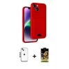ieg™ iPhone 14 Kılıf Vadi Çizgi Prime - Siyah Buffer Cam Ekran Koruyucu + Shine Kamera Lens - MI