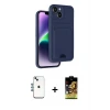 ieg™ iPhone 14 Kılıf Vadi Çizgi Prime - Siyah Buffer Cam Ekran Koruyucu + Shine Kamera Lens - MI
