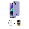 ieg™ iPhone 14 Kılıf Vadi Çizgi Prime - Siyah Buffer Cam Ekran Koruyucu + Shine Kamera Lens - MI