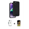 ieg™ iPhone 14 Kılıf Vadi Çizgi Prime - Siyah Buffer Cam Ekran Koruyucu + Shine Kamera Lens - MI
