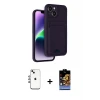 ieg™ iPhone 14 Kılıf Vadi Çizgi Prime - Siyah Buffer Hayalet Cam Ekran Koruyucu + Shine Kamera Lens - GI