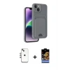 ieg™ iPhone 14 Kılıf Vadi Çizgi Prime - Siyah Buffer Hayalet Cam Ekran Koruyucu + Shine Kamera Lens - GI