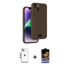 ieg™ iPhone 14 Kılıf Vadi Çizgi Prime - Siyah Buffer Hayalet Cam Ekran Koruyucu + Shine Kamera Lens - GI