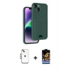 ieg™ iPhone 14 Kılıf Vadi Çizgi Prime - Siyah Buffer Hayalet Cam Ekran Koruyucu + Shine Kamera Lens - GI