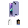 ieg™ iPhone 14 Kılıf Vadi Çizgi Prime - Siyah Buffer Hayalet Cam Ekran Koruyucu + Shine Kamera Lens - GI