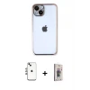 ieg™ iPhone 14 Kılıf Vadi Minimal - Siyah Bilvis 3D Cam Ekran Koruyucu + Shine Kamera Lens - GI