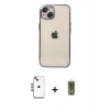 ieg™ iPhone 14 Kılıf Vadi Minimal - Siyah Joko Magic 5D Hayalet Cam + Shine Kamera Lens - MI