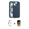 ieg™ iPhone 14 Kılıf Yankı Form Serisi - Siyah Buffer Cam Ekran Koruyucu + Shine Kamera Lens - GD
