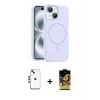 ieg™ iPhone 14 Kılıf Yankı Form Serisi - Siyah Buffer Cam Ekran Koruyucu + Shine Kamera Lens - GD