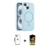 ieg™ iPhone 14 Kılıf Yankı Form Serisi - Siyah Buffer Cam Ekran Koruyucu + Shine Kamera Lens - GD