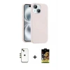 ieg™ iPhone 14 Kılıf Yankı Form Serisi - Siyah Buffer Cam Ekran Koruyucu + Shine Kamera Lens - GD