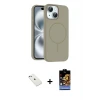 ieg™ iPhone 14 Kılıf Yankı Form Serisi - Siyah Buffer Hayalet Cam Ekran Koruyucu + Diamond Kamera Lens - PE