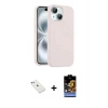 ieg™ iPhone 14 Kılıf Yankı Form Serisi - Siyah Buffer Hayalet Cam Ekran Koruyucu + Diamond Kamera Lens - PE