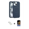 ieg™ iPhone 14 Kılıf Yankı Form Serisi - Siyah Buffer Hayalet Cam Ekran Koruyucu + Diamond Kamera Lens - YL
