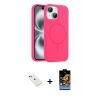 ieg™ iPhone 14 Kılıf Yankı Form Serisi - Siyah Buffer Hayalet Cam Ekran Koruyucu + Diamond Kamera Lens - YL