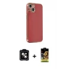 ieg™ iPhone 14 Kılıf Yankı Serisi - Siyah Buffer Cam Ekran Koruyucu + PVD Metal Kamera Lens - TU