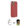 ieg™ iPhone 14 Kılıf Yankı Serisi - Siyah Buffer Cam Ekran Koruyucu + Shine Kamera Lens - KI