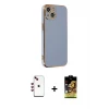ieg™ iPhone 14 Kılıf Yankı Serisi - Siyah Buffer Cam Ekran Koruyucu + Shine Kamera Lens - KI