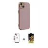 ieg™ iPhone 14 Kılıf Yankı Serisi - Siyah Buffer Cam Ekran Koruyucu + Shine Kamera Lens - KI