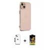 ieg™ iPhone 14 Kılıf Yankı Serisi - Siyah Buffer Cam Ekran Koruyucu + Shine Kamera Lens - KI