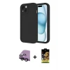 ieg™ iPhone 14 Kılıf Yankı Yansıma Özel Seri - Siyah Buffer Cam Ekran Koruyucu + Raze Metal Kamera Lens - SH